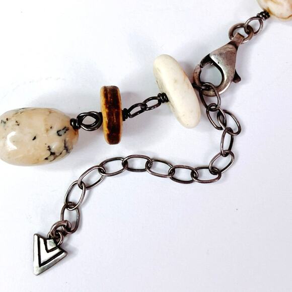 Retired Signed Silpada N1692 Necklace Sterling Silver White Howlite African Opal - Picture 6 of 14